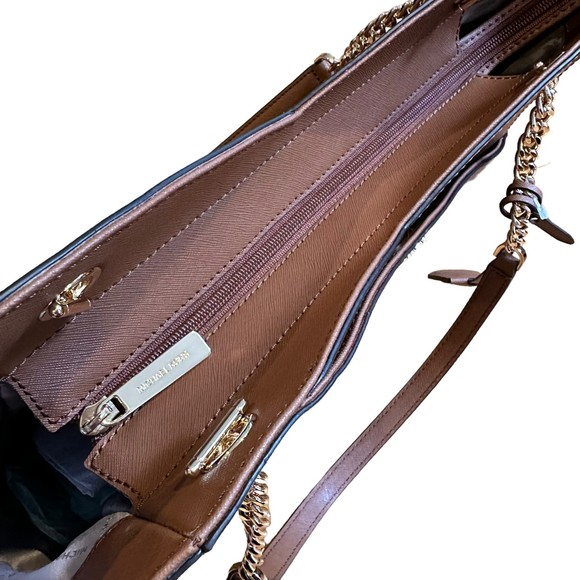 Michael Kors Jet Set Leather Luggage Brown Travel Shoulder Tote NWT - Picture 8 of 15